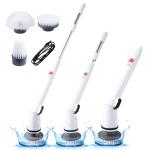 REECOO Cordless Electric Spin Scrubber,380RPM High Speed Rotation,Fast Charging-Long Lasting,Power Scrubber with 3 Replaceable Scrubbing Brush Heads for Cleaning Bathroom Bathtubs, Tile Gaps, Mirrors