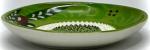 BonCera, All-in-one Premium Ceramic Garlic Grater Plate 4-Piece Set - Vintage Green Olive Design - For Garlic, Ginger, Chocolate, and more! - Comes with 5" Plate, Peeler, Brush, and Stand