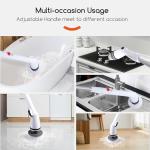 REECOO Cordless Electric Spin Scrubber,380RPM High Speed Rotation,Fast Charging-Long Lasting,Power Scrubber with 3 Replaceable Scrubbing Brush Heads for Cleaning Bathroom Bathtubs, Tile Gaps, Mirrors