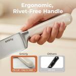 SMIRLY 14-Piece Kitchen Knife Set with Magnetic Block, High-Carbon Stainless Steel Chef Knife Set, Professional Sharpness, Dishwasher Safe, Cream White