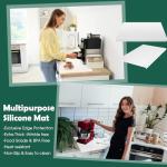 Yiyiring 2 Pack Extra Large Silicone Protector Mats for Kitchen Counter with Edge Protection 28"x20" Countertop Heat Resistant Baking Mats, Non Slip and Easy to Clean Table Desk Mat, 1mm Translucent