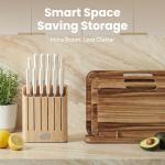 SMIRLY 14-Piece Kitchen Knife Set with Magnetic Block, High-Carbon Stainless Steel Chef Knife Set, Professional Sharpness, Dishwasher Safe, Cream White