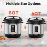 Sweetcrispy 16-in-1 Electric Pressure Cooker 8QT, 12-Preset Multi Cookers with Ceramic Pot, Slow Cook Rice Steamer Sauté Soup Yogurt Maker and More, Recipe Book