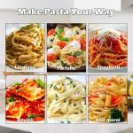 Pasta Maker Machine With 7 Adjustable Thickness Settings, Stainless Steel Manual Noodle Maker,Pasta Roller& Cutters With Removable Handle and Clamp For Kitchen