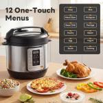 Sweetcrispy 16-in-1 Electric Pressure Cooker 8QT, 12-Preset Multi Cookers with Ceramic Pot, Slow Cook Rice Steamer Sauté Soup Yogurt Maker and More, Recipe Book