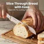 SMIRLY 14-Piece Kitchen Knife Set with Magnetic Block, High-Carbon Stainless Steel Chef Knife Set, Professional Sharpness, Dishwasher Safe, Cream White