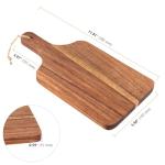 SEUNMUK Acacia Wood Cutting Board with Handle, 8 PCS Wooden Charcuterie Serving Board 12" x 6", Wooden Kitchen Chopping Boards for Cheese Bread Meat Vegetables