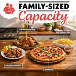 Gourmia Air Fryer French Door Toaster Oven - 6-Slice Capacity, LED Display with 14 Cooking Presets, Stainless Steel