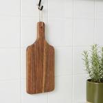 SEUNMUK Acacia Wood Cutting Board with Handle, 8 PCS Wooden Charcuterie Serving Board 12" x 6", Wooden Kitchen Chopping Boards for Cheese Bread Meat Vegetables