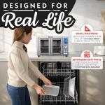 Gourmia Air Fryer French Door Toaster Oven - 6-Slice Capacity, LED Display with 14 Cooking Presets, Stainless Steel