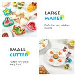Sandwich Cutter and Sealer, Sandwich Cutter for Kids 5 PCS（BIG）, Decruster Sandwich Maker, Great for Lunchbox and Bento Box - Boys and Girls Kids Lunch