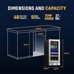 NewAir 15" Dual Zone Beverage Refrigerator & Wine Cooler for 9 Bottles & 48 Cans | Freestanding or Built-In Under Counter Mini Fridge for Beer, Wine and Soda | Stainless Steel