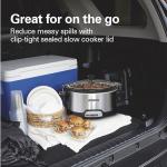 Hamilton Beach Programmable Stay or Go® Slow Cooker, 7 Quart Capacity, Includes 20 oz. Party Dipper Food Warmer, Silver, R33477 (Renewed)