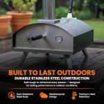 Stoke 16 Inch Outdoor Pizza Oven – Portable Outdoor Pizza Maker for Backyard, Camping, or Tailgating – Stainless Steel Multi-Fuel Oven with Pizza Stone & Accessories