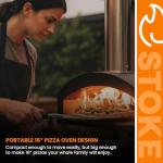 Stoke 16 Inch Outdoor Pizza Oven – Portable Outdoor Pizza Maker for Backyard, Camping, or Tailgating – Stainless Steel Multi-Fuel Oven with Pizza Stone & Accessories