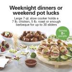 Hamilton Beach Programmable Stay or Go® Slow Cooker, 7 Quart Capacity, Includes 20 oz. Party Dipper Food Warmer, Silver, R33477 (Renewed)