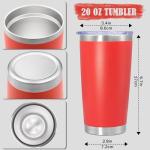 20 oz Tumbler Coffee Travel Tumblers Bulk with Lid Stainless Steel Double Wall Vacuum Insulated Mug Powder Coated Cups fit Car Cupholder for Hot and Cold - Red, 12Pack