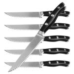 Alata 6-Piece Steak Knives Set, 4.7 Inch with Serrated Edge Razor-Sharp Dinner Knives, Full-Tang Construction