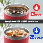 20 oz Tumbler Coffee Travel Tumblers Bulk with Lid Stainless Steel Double Wall Vacuum Insulated Mug Powder Coated Cups fit Car Cupholder for Hot and Cold - Red, 12Pack
