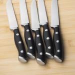 Alata 6-Piece Steak Knives Set, 4.7 Inch with Serrated Edge Razor-Sharp Dinner Knives, Full-Tang Construction