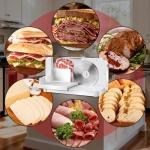 Meat Slicer Machine for Home,Foldable 150w Electric Meat Slicer with 6.7"Removable Stainless Steel Blade & Tray | 0-15mm Adjustable Thickness | Dual Safety Lock, Food Deli Slicer for Frozen Meat Jerky