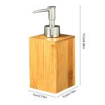 Soap Dispenser 12 Oz Bamboo Wooden Lotion Liquid Soaps Refillable Hand Sanitizer Bottle with Rust Proof Pump Large Capacity for Household Bathroom Countertops Restaurant Hotel Toilet Kitchen WC