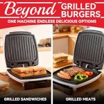 SugarWhisk 2 In 1 Hamburger Grill Maker, Electric Indoor Grill and Panini Press with Non-stick Grill Plates, 1200W, Easy to Clean and Store, White