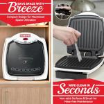 SugarWhisk 2 In 1 Hamburger Grill Maker, Electric Indoor Grill and Panini Press with Non-stick Grill Plates, 1200W, Easy to Clean and Store, White