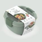 Bentgo Salad Container - 54 oz Bowl with 4-Compartment Toppings Tray, Leak-Proof Dressing Container, Reusable Fork, BPA-Free Lunch Box for Meal Prep & Food Storage; Removable Bento Tray (Khaki Green)