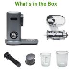 OLIXIS Cold Press Juicer, Slow Masticating Juicer Machines with Extra Wide Feed Chute, High Juice Yield and Easy to Clean for Whole Vegetables & Fruits, Silver