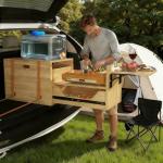 Haddockway Overland Kitchen Slide-Out System,All-in-One Folding Camping Table with Storage Drawer for SUV, Camp Kitchen Box for Outdoor Cooking, Picnic, Overlanding, Travel