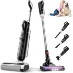 SUNSMAI 5-in-1 Combo Cordless Wet Dry Vacuum Cleaner - Lightweight Multi-Function Mop & Vacuum for Hard Floors & Carpets, Self-Propelled Vacuum Mop All in One for Whole-House Cleaning
