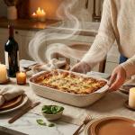 Feenmai Baking Dish for Oven, Ceramic Casserole Dishes Set for 3, Rectangular Lasagna Pan Deep, Baking Pans with Handle, 12.9“/10.8"/8.4" Bakeware Sets for Cake, Casserole, Kitchen Wedding Gifts, Arctic White