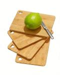 XOSQEF 4Pcs Small Cutting Board, Small Cutting Boards for Kitchen with Hanging Hole, Mini Bamboo Chopping Boards for Fruit, Cheese, Dorm & Travel