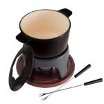 Swissmar Sierra Cast Iron Fondue Set, 1.6 Quart / 1.6 Liter – Perfect for Meat, Cheese, & Chocolate Fondues – Ideal for Family Bonding & Hosting Gifts - 12-Pieces, Metallic Black