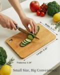 XOSQEF 4Pcs Small Cutting Board, Small Cutting Boards for Kitchen with Hanging Hole, Mini Bamboo Chopping Boards for Fruit, Cheese, Dorm & Travel
