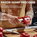 Huusk Paring Knife Set 2PCS - Razor Sharp 5" Kitchen and 3.5" Peeling Knives Well Balanced Vegetable Fruit Knife with Ergonomic White Handle Present Gift for Men Women