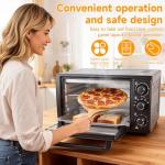 34QT/32L Steam and Air Fryer Combo Countertop Oven,1500W, Multi-Functional Countertop Toaster Oven with 60-Min Timer, Crispy Roast, Dehydrate, Rotisserie, 6 Accessories Included,Mini Oven for Kitchen