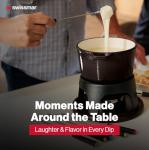 Swissmar Sierra Cast Iron Fondue Set, 1.6 Quart / 1.6 Liter – Perfect for Meat, Cheese, & Chocolate Fondues – Ideal for Family Bonding & Hosting Gifts - 12-Pieces, Metallic Black