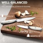 Huusk Paring Knife Set 2PCS - Razor Sharp 5" Kitchen and 3.5" Peeling Knives Well Balanced Vegetable Fruit Knife with Ergonomic White Handle Present Gift for Men Women