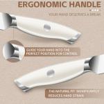 Huusk Paring Knife Set 2PCS - Razor Sharp 5" Kitchen and 3.5" Peeling Knives Well Balanced Vegetable Fruit Knife with Ergonomic White Handle Present Gift for Men Women