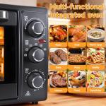 34QT/32L Steam and Air Fryer Combo Countertop Oven,1500W, Multi-Functional Countertop Toaster Oven with 60-Min Timer, Crispy Roast, Dehydrate, Rotisserie, 6 Accessories Included,Mini Oven for Kitchen