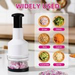 Vegetable Chopper, Onion Chopper, Garlic Chopper, Nuts Chopper - Hand Chopper For Vegetables Salads Fruits, Nuts. Dishwasher-safe, White, Easy to Clean