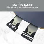 West Bend Timeless 4-Slice Toaster with 7 Browning Levels, Bagel/Waffle/Defrost Settings, High-Lift Lever, Anti-Jam, Easy-Clean Crumb Tray, 4-Slice, Blue/Gold