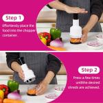 Vegetable Chopper, Onion Chopper, Garlic Chopper, Nuts Chopper - Hand Chopper For Vegetables Salads Fruits, Nuts. Dishwasher-safe, White, Easy to Clean