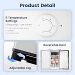 BANGSON 2.1 Cu.ft Upright Freezer, Compact Mini Freezer with Reversible Door, Adjustable Thermostat, Removable Shelves,Small Freezer for Dorm/Office/Apartment, Silver