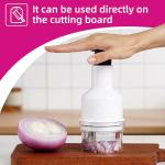 Vegetable Chopper, Onion Chopper, Garlic Chopper, Nuts Chopper - Hand Chopper For Vegetables Salads Fruits, Nuts. Dishwasher-safe, White, Easy to Clean