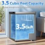 Chest Freezer - 3.5 Cubic Feet Compact Deep Freezer Small Freezer 7 Adjustable Temperature with Removable Basket, Energy Saving Super Quiet for Garage, Office, Kitchen, or Apartment, Gray