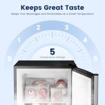 BANGSON 2.1 Cu.ft Upright Freezer, Compact Mini Freezer with Reversible Door, Adjustable Thermostat, Removable Shelves,Small Freezer for Dorm/Office/Apartment, Silver