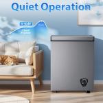 Chest Freezer - 3.5 Cubic Feet Compact Deep Freezer Small Freezer 7 Adjustable Temperature with Removable Basket, Energy Saving Super Quiet for Garage, Office, Kitchen, or Apartment, Gray